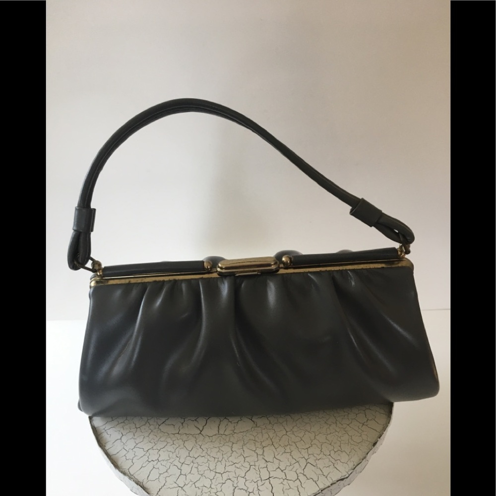 Vintage Mini  Gray Vinyl Dr. Bag